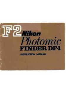 Nikon DP 1 Photomic Head manual. Camera Instructions.